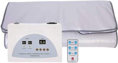 Infrarood Saunadeken - Wellness Deel - Ontspanning Bevorderen - Dubbele Zone Controle - 180x80 cm - Zilver