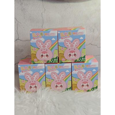 Samue pluche blind box schattige dieren sleutelhanger, willekeurig twee zijn Q Bao Qixiang sprookjes, lees zorgvuldig voordat u een bestelling plaatst gray