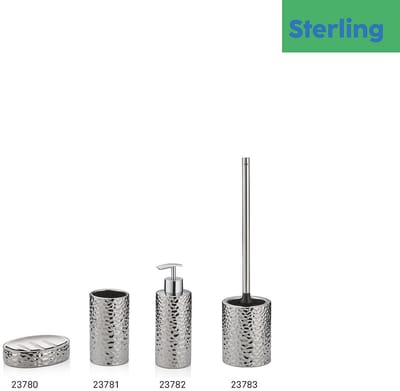 Kela Badkamer - Sterling Toiletborstel met Houder - Keramiek - Zilver