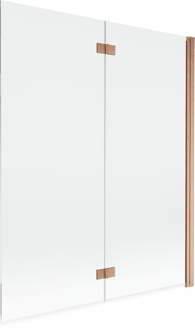 Mexen Mist douchewand 2-delig rechts 140 x 150 , transparant, geborsteld koper - 8A9-140-002-65-00-P