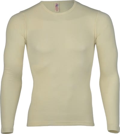 Heren Shirt Bio Merino Wol Lange Mouw Gebroken Wit Engel Natur 46/48 Medium