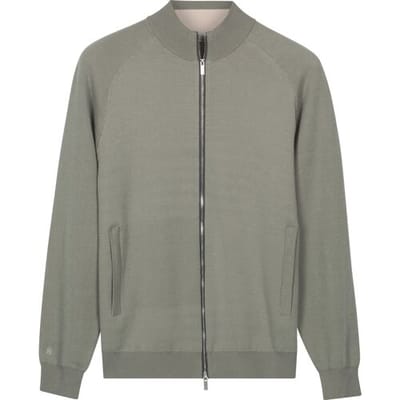 Thomas Maine Vest Cardigan Zip Double Knit Cotton Plated Groen / male