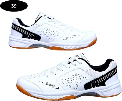Bovista Tennisschoenen - Heren - Dames - Tenniskleding - Indoor - Outdoor - Wit & Zwart - Maat 39