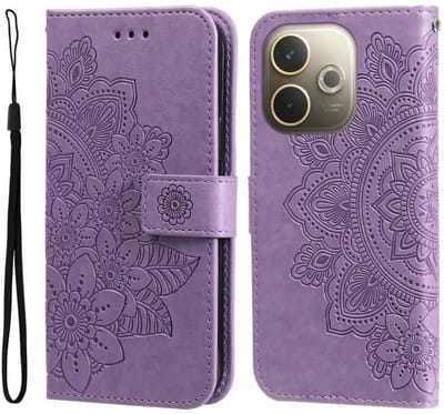 Hoesje Geschikt voor Oppo A5 Pro - Mandala Book Case met Pasjeshouder - Beschermhoes met Portemonnee Paars