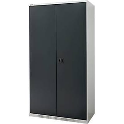 Schäfer Shop Genius FS vleugeldeurkast, staal, met ventilatiegaten, B 1055 x D 520 x H 1950 mm, 5 OH, lichtgrijs/antracietgrijs, tot 500 kg