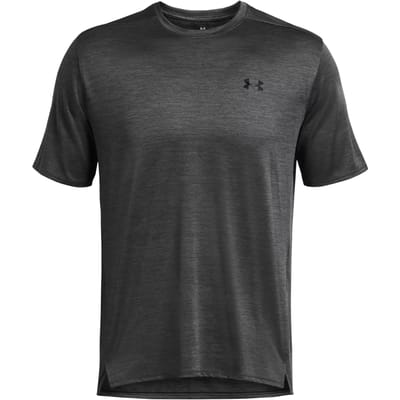 Under Armour UA Tech Vent SS-GRY Heren Sportshirt - Castlerock - Zwart