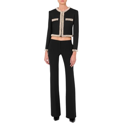 Moschino Jacket With Pearls Archive Capsule Black Size: 40 | Blazers Outlet | Dames | Zwart