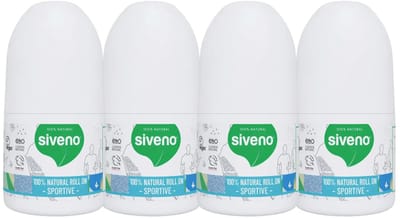 Siveno 100% Natuurlijke Roll-On Deodorant Sportive Voordeelverpakking (4-delig)
