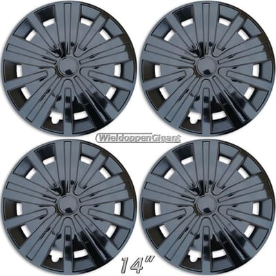 GoodGo Wieldoppen SPLINE-GB 14 inch GLANZEND ZWART. Set a 4 stuks in doos (CONTROLEER UW BANDENMAAT en lees a.u.b. de onderstaande, uitgebreide tekst!)