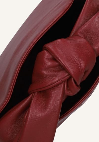 Ted Baker Leren schoudertas handtas Niyal Soft Knot Bow Leather Crossbody Bag Dk - Red donkerrood