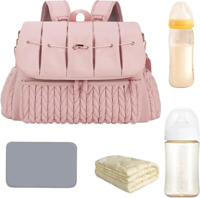 Luiertas Rugzak - Baby Organizer - Baby Verzorgen - Grote Capaciteit - 42 x 12 x 30 cm - Roze