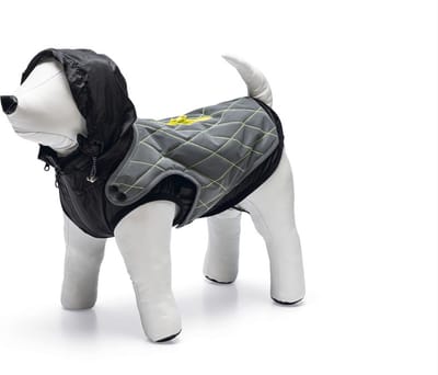 Beeztees Safety Gear Allia – Hondenjas – Reflecterend – Grijs – 56 cm - met capuchon 2 in 1 jas