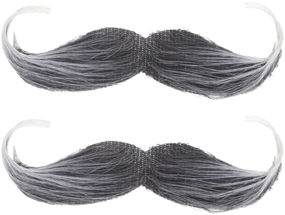 Dailygoods- Valse Baard 2 Stuks - Realistische Snor - Kunststof - Herbruikbaar - Cosplay - Eenvoudig te Dragen - Afmetingen 13 x 4 cm - Kostuumbaard