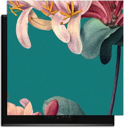 KitchenArt - Botanical Elegance – Inductie Beschermer - 59x52 cm - Kookplaat Beschermer - Luxe Afdekplaat Inductieplaat - Anti-slip & Oprolbaar - Beschermmat Inductiekookplaat