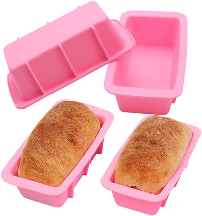 longziming - Siliconen Mini Broodvormen - Nonstick Bakvormen Voor Toast Cake - Bakvorm Rechthoek 6.5 Inch - DIY Handgemaakt Zeep Set Van 4
