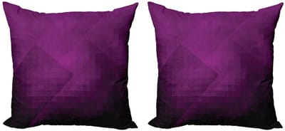 ABAKUHAUS Aubergine Kussenhoes – Set 2x50x50 cm – Dubbelzijdig – Rits