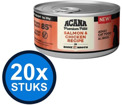 20x Acana - Premium Pate Cat Salmon & chicken - Kattenvoer Natvoer - 85 g