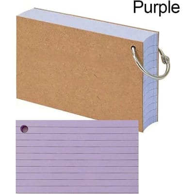 50 stuks Binder Horizontale Lijn Memo Boek Losbladige Indexkaarten Flashcards Kleine Herhalingskaarten voor Studie Kantoor Notitieblokken paars