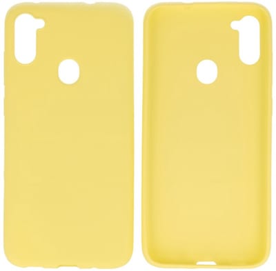 Hoesje Geschikt voor de Samsung Galaxy A11 - Backcover Color Telefoonhoesje - Geel