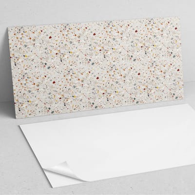 Coloray Wandpanelen Zelfklevend - Patroon met verschillende vormen PVC Wandpaneel - 100 cm x 50 cm - Beige Wandbekleding Zelfklevend - 1 stuk - Texturen Wandpanelen Zelfklevend - Wandpaneel Keuken - Wandpanelen Badkamer