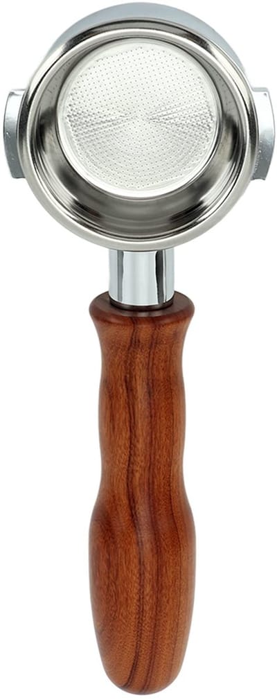 Dailygoods- Portafilter 58mm Enkellaags - Afneembare Bodemloze Koffiefilterhouder - Draagbare Koffieportafilter - Compatibel met Expobar/Rocket/Faema - Verbeterde Afzuiging - Geschikt voor Thuis/Cafés