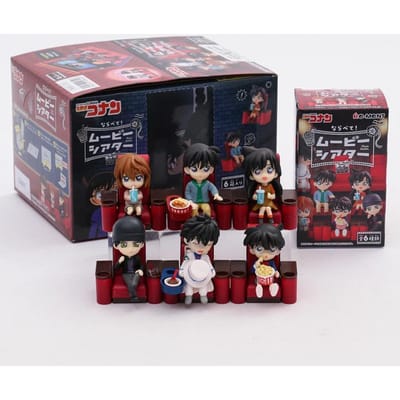 6 stuks/set Detective Conan Bioscoop Bioscoop Kawaii Cosplay Poppen Model Collectie Decoratie Figuren Speelgoed Kinderen Verjaardagscadeau black