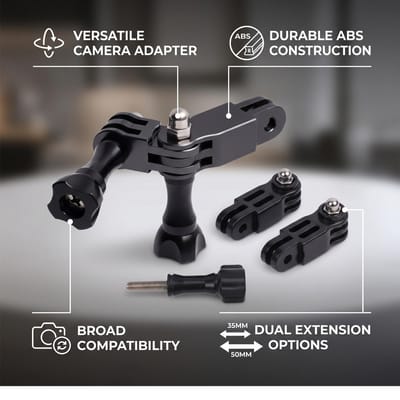 Universele Roterende Verlengarm Montage Set Rechte Verbindingen Montage Verlenging Draaiarm Adapter voor Actiecamera gray