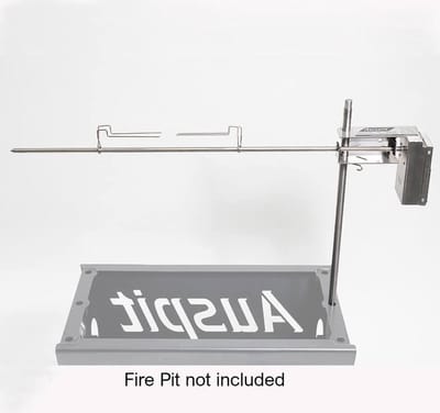 Auspit "The Little Aussie Legend" RVS Set – Autonoom Draaispit & Rotisserie Kit voor Outdoor Barbecue, Camping & Eten | Duurzame, Robuuste BBQ-Kookset