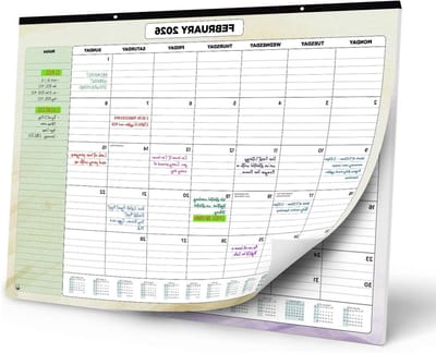 Wandkalender 2026 - Maandelijkse bureaukalender 33 cm x 43 cm - Overzicht van 1 maand - Perfect voor thuis of kantoor - ShopVlot