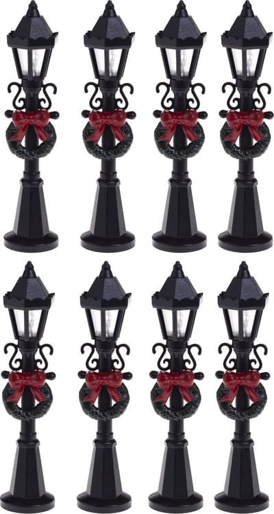 Feeric lights and christmas kerstdorp straatlantaarns - 8x st - H10 cm