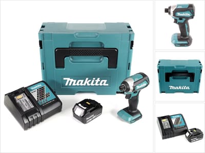Makita DTD 153 RT1J 18 V snoerloze borstelloze slagmoersleutel in Makpac + 1x BL 1850 B 5.0 Ah Li-Ion accu + 1x DC 18 RC lader