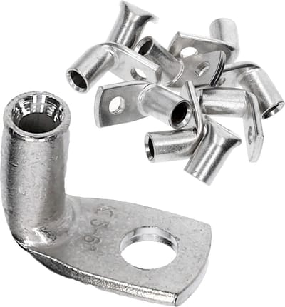 10 stuks Kalitec KA1-L5 in de handel verkrijgbare buiskabelschoenen haaks 6 mm² M5 I zonder kijkgat I 90° I Made in Germany