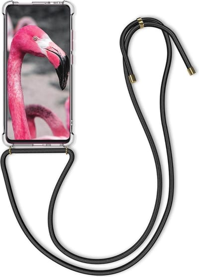 kwmobile telefoonhoesje geschikt voor Xiaomi Mi 9T (Pro) / Redmi K20 (Pro) - Hoesje met telefoonkoord - Back cover in zwart / transparant