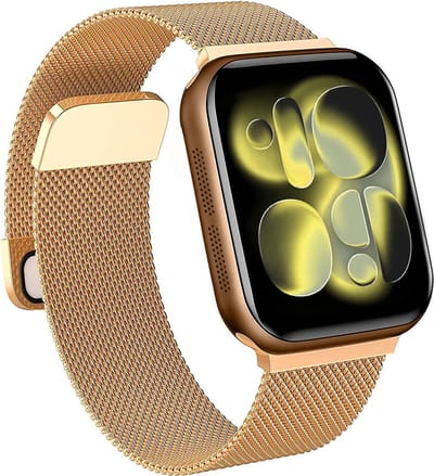 Bandje Geschikt voor Apple Watch 42/44/45/46 mm Bandje Milanees - Horlogebandje Geschikt voor Apple Watch 1-11 / SE (42/44/45/46 mm) Milanese Horlogeband Met Magneetsluiting - Goud