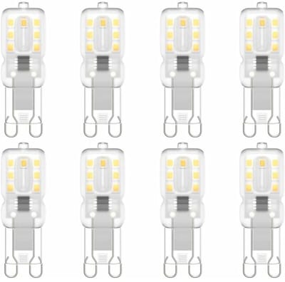 Oneay G9 LED Lampen Set 8 Stuks – 3W = 30W Halogeen, 5500K Natuurlijk Wit, 300LM – Energiezuinig, 360° Licht – G9 Fitting voor Kroonluchter, Kast & Wandlamp – 220V – Energieklasse E