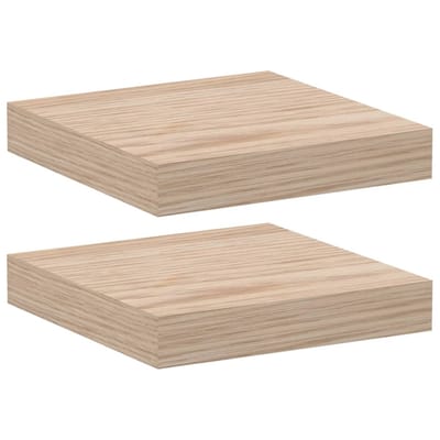 vidaXL - Wandschapppen - 2 - st - 23x23,5x4 - cm - bewerkt - hout