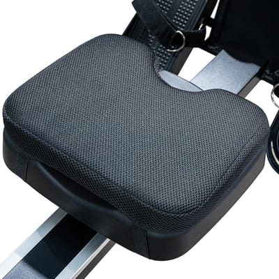 Roeimachine Zitkussen - Fietszadel Kussen - Comfortabel Trainen - Ergonomisch Vormgegeven - 28 x 25 x 4 cm - Zwart