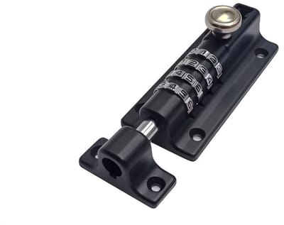 Grendel met Combinatieslot - Zwart - 97 x 49 mm - Schuifgrendel met Cijferslot voor Poort, Hek of Kast