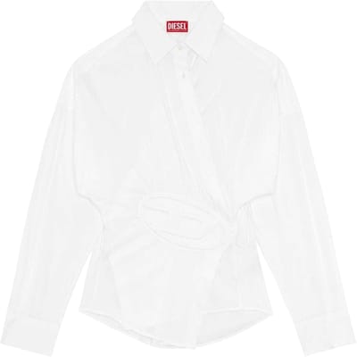 Diesel Dames C-Siz-N2 Geperst T-shirt (Helder Wit)