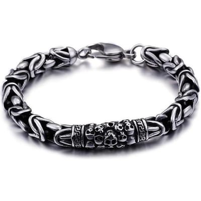 Persoonlijkheid Dominante Schedel Magnetische Gesp Ketting Armbanden voor Mannen Trendy Mode Punk Stijl Rock and Roll Party Sieraden Cadeau zilver