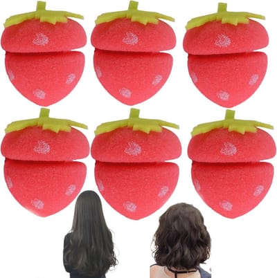 Solidchoice - Zachte Haarrollers, Aardbei Vorm, Set van 6