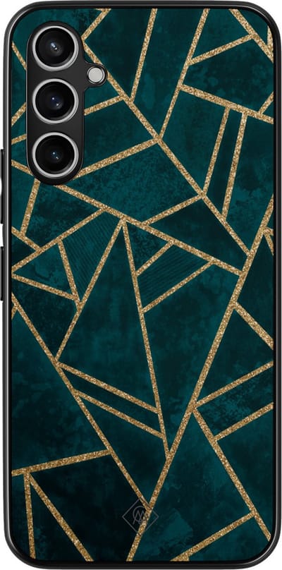Casimoda® hoesje - Geschikt voor Samsung Galaxy A54 - Blue Shapes - Zwart TPU Backcover - Geometrisch patroon - Blauw