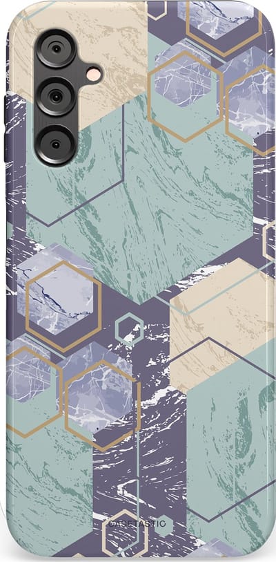 Casetastic hoesje geschikt voor Samsung Galaxy A14 (2023) 5G / Samsung Galaxy A14 (2023) 4G - Dubbellaagse bescherming - Veerkracht - Fashion Case - Zilver Crème