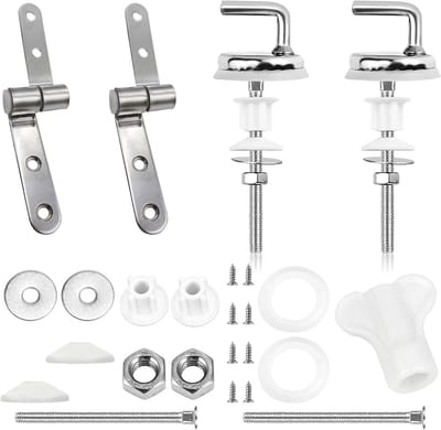 Universele Toiletbril Bevestiging met Automatische Sluiting - RVS Scharnieren en Schroeven Set voor Toiletten