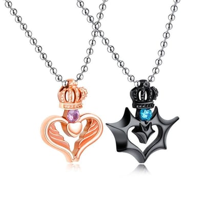 Kroontjes Ketting Set voor Hem en Haar - Romantisch Liefdes Cadeau - Relatie Cadeau - Koppel Cadeau - Valentijnsdag - Valentijn Cadeautje voor Mannen