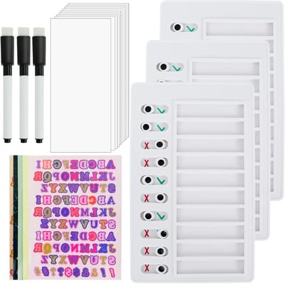 3-in-1 To-Do Lijst Planner voor Kinderen met Herbruikbare Belonings Tabel, 10 Witte Bladen, 5 Stickers en 3 Markers voor Thuis, Reizen en Planning