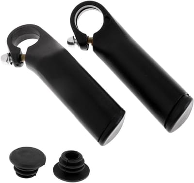 Fiets Stuur Grips - Bar Ends - Comfortabel Fietsen - Ergonomisch Ontwerp - 12.5cm Lengte - Zwart