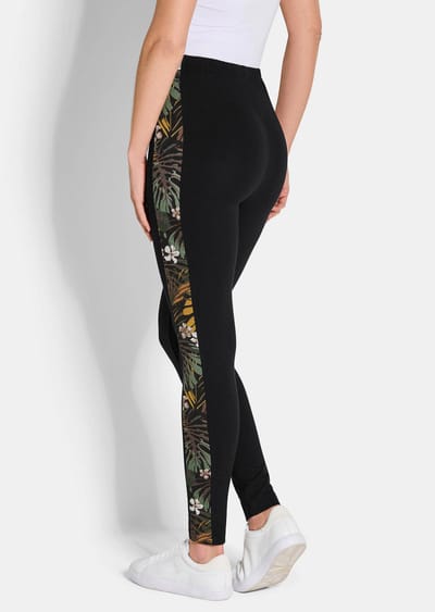 Zijdezachte, glanzende legging in een set van 2 - zwart - Gr. 19 van Goldner Fashion