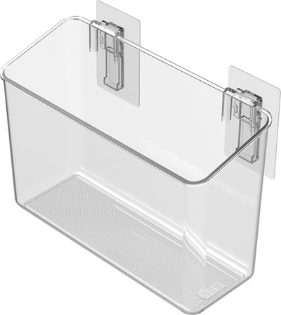 So Clever zelfklevend Opbergbakje hangend medium - Transparant - Ophangen zonder boren | Zelfklevend | BPA-vrij