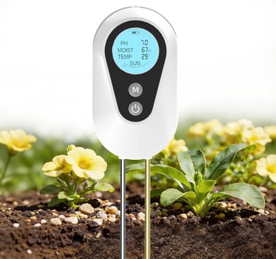Bodemmeter - Plantenmeter Hygrometer - Plantenverzorging Tuin - 4-in-1 Functies - 27.5 x 6.5 cm